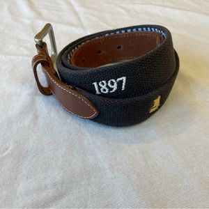 PETER MILLAR Needlepoint Golf Leather Atlantic City Country Club Belt Size 38⛳️